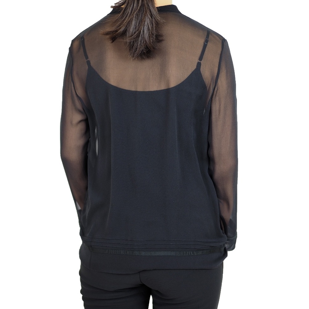 Eileen West Black Long Sleeve Blouse with Cami•2pc - Picture 4 of 7
